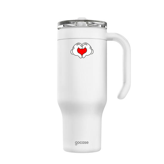 Copo Térmico Life + Ebook -  Mickey - Mãos de Coração