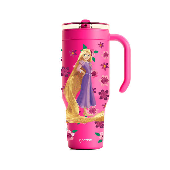Copo Térmico Life + Ebook -  Rapunzel - Floral e Princesas