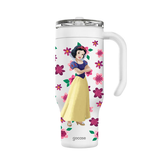 Copo Térmico Life + Ebook -  Branca de Neve - Floral e Princesas