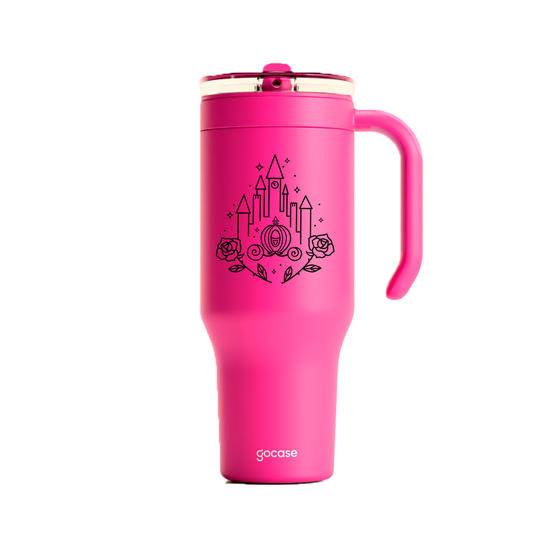 Copo Térmico Life + Ebook -  Princesas - Castelo Minimalista