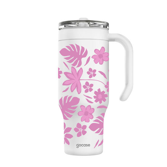 Copo Térmico Life + Ebook -  Lilo & Stitch - Angel Peekaboo - Rosa