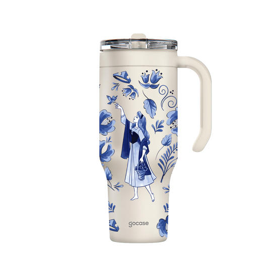 Copo Térmico Life - Princesas - Aurora Azulejo