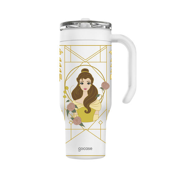 Copo Térmico Life + Ebook -  Princesas - Bela Lineart Vitral