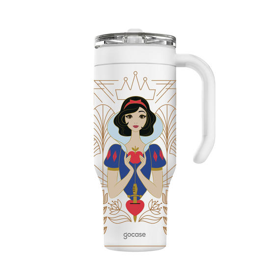 Copo Térmico Life + Ebook -  Princesas - Branca de Neve Lineart Vitral