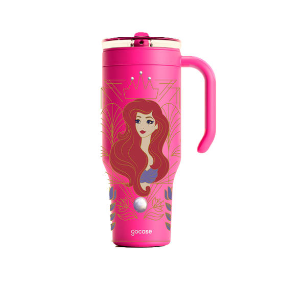 Copo Térmico Life + Ebook -  Princesas - Ariel Lineart Vitral