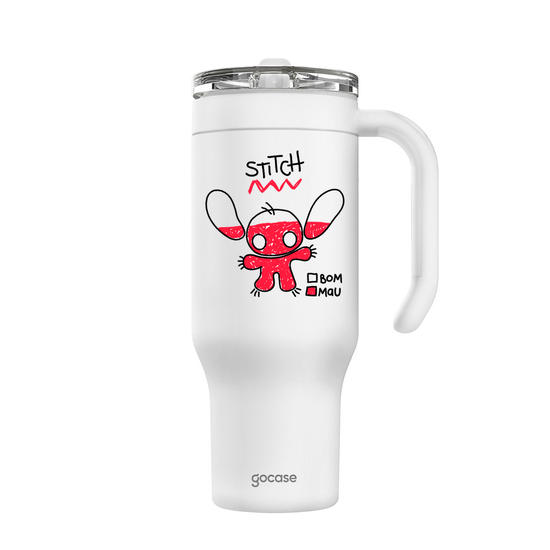 Copo Térmico Life + Ebook -  Lilo & Stitch - Nível de Maldade