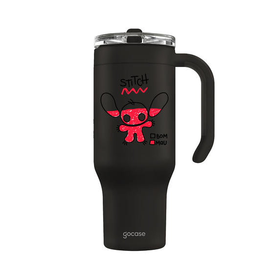 Copo Térmico Life + Ebook -  Lilo & Stitch - Nível de Maldade