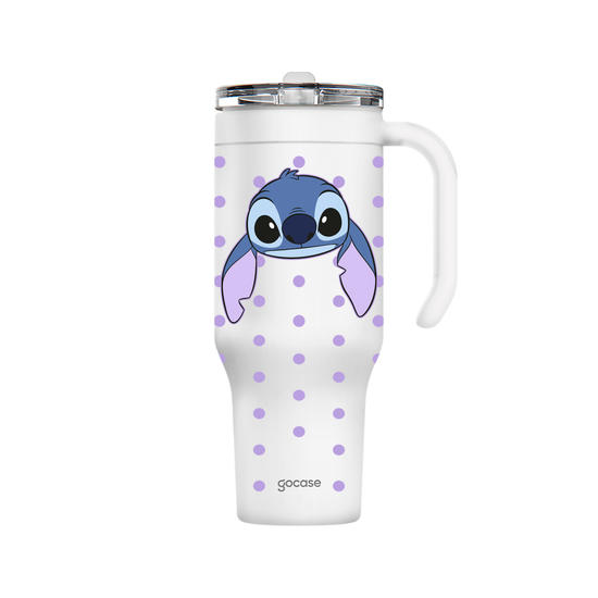 Copo Térmico Life + Ebook -  Lilo & Stitch - Poá Lilás