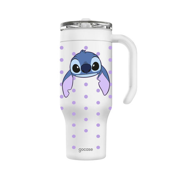 Copo Térmico Life + Ebook -  Lilo & Stitch - Poá Lilás