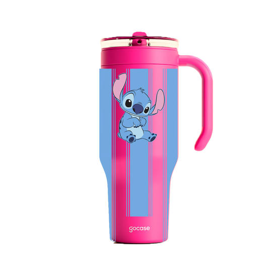 Copo Térmico Life + Ebook -  Lilo & Stitch - Blue Stripes
