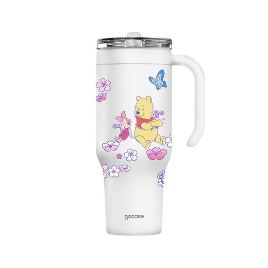 Copo Térmico Life + Ebook -  Ursinho Pooh - Primavera de Cerejeiras