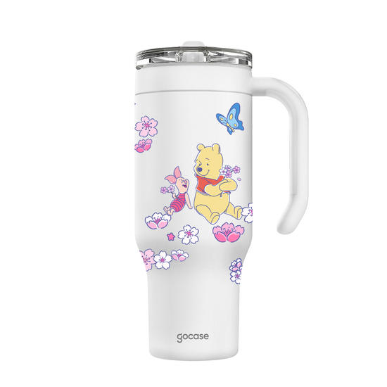 Copo Térmico Life + Ebook -  Ursinho Pooh - Primavera de Cerejeiras