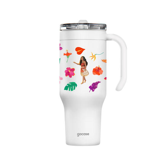 Copo Térmico Life + Ebook -  Moana Live Action - Jardim Florido