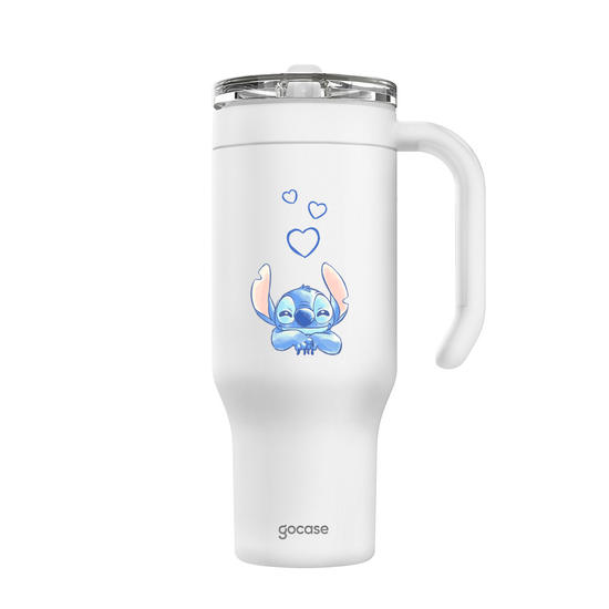 Copo Térmico Life + Ebook - Lilo & Stitch - Coração Minimal