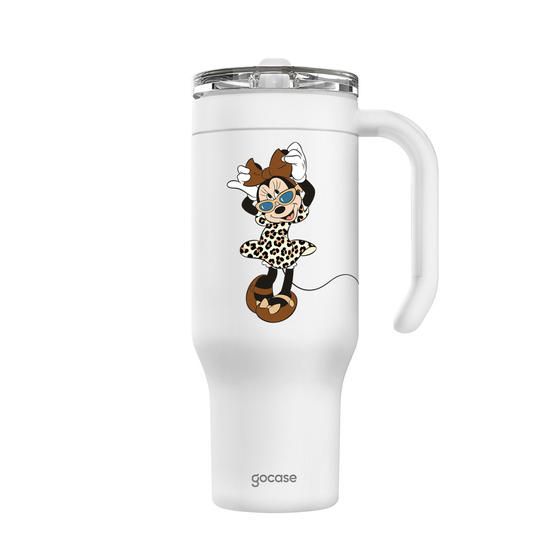Copo Térmico Life + Ebook - Minnie Mouse - Fashion Animal Print