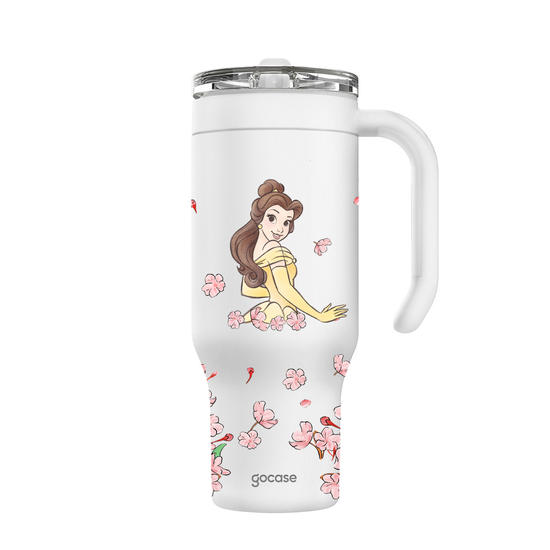 Copo Térmico Life + Ebook -  Princesas - Bela Classical Rose