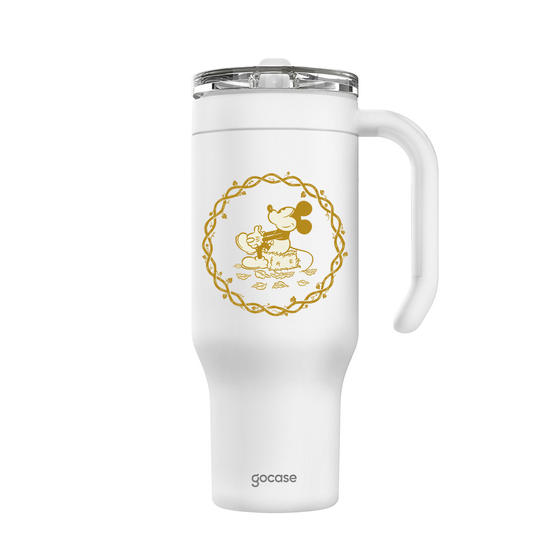 Copo Térmico Life + Ebook - Mickey Golden Memories