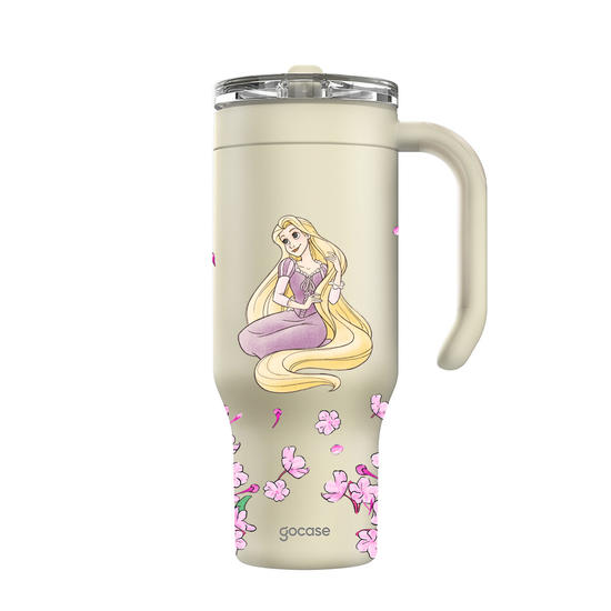 Copo Térmico Life + Ebook -  Princesas - Rapunzel Classical Rose