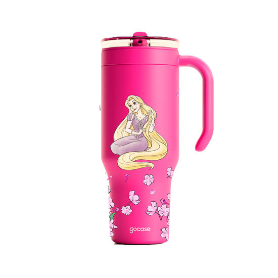 Copo Térmico Life + Ebook -  Princesas - Rapunzel Classical Rose