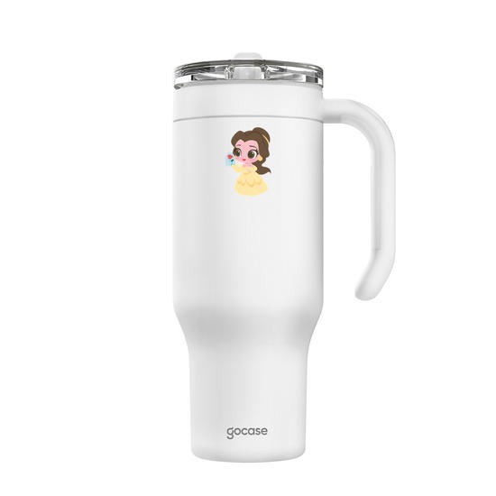 Copo Térmico Life + Ebook -  Princesas - Bela Cute