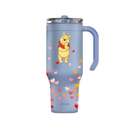 Copo Térmico Life + Ebook -  Turma do Pooh - Corações Flutuantes