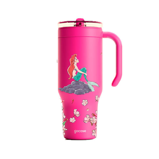 Copo Térmico Life + Ebook -  Princesas - Ariel Classical Rose