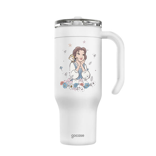 Copo Térmico Life + Ebook -  Princesas - Bela Flores