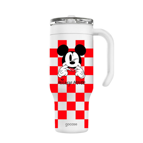 Copo Térmico Life + Ebook -  Mickey & Amigos - Mickey Xadrez Red