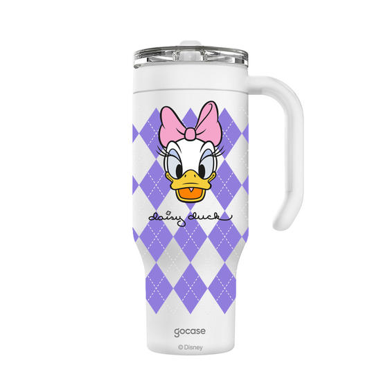 Copo Térmico Life + Ebook -  Mickey & Amigos - Margarida Xadrez Purple