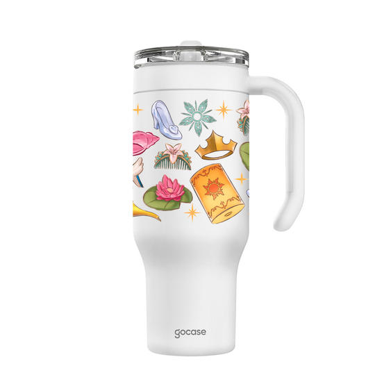 Copo Térmico Life + Ebook - Princesas - Elementos Pattern