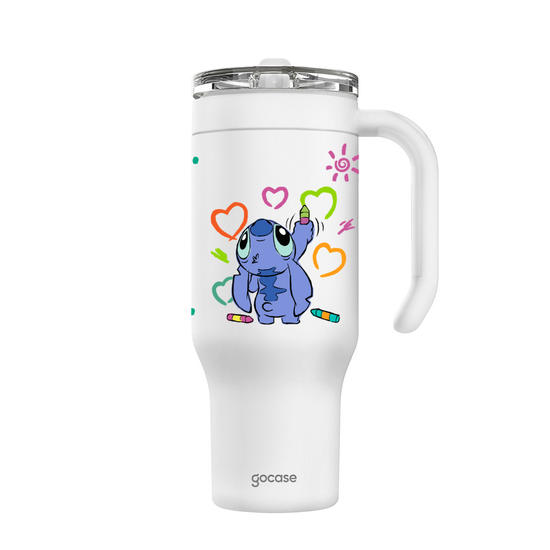 Copo Térmico Life + Ebook - Lilo & Stitch - Rabiscos Fofos