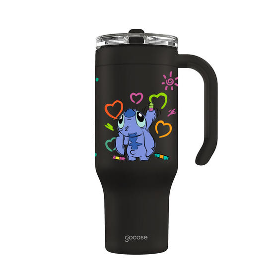 Copo Térmico Life + Ebook - Lilo & Stitch - Rabiscos Fofos