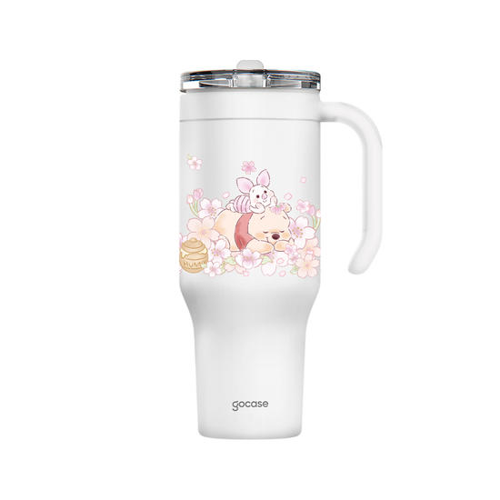 Copo Térmico Life + Ebook - Ursinho Pooh - Pooh Floral Sutíl