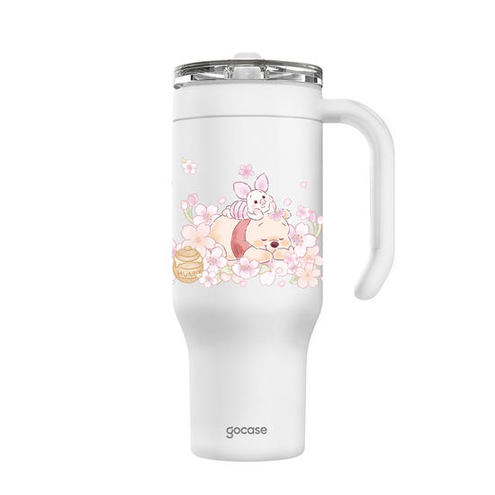 Copo Térmico Life + Ebook - Ursinho Pooh - Pooh Floral Sutíl