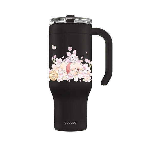 Copo Térmico Life + Ebook - Ursinho Pooh - Pooh Floral Sutíl