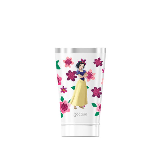 Copo Térmico + Ebook - Branca de Neve - Floral e Princesas