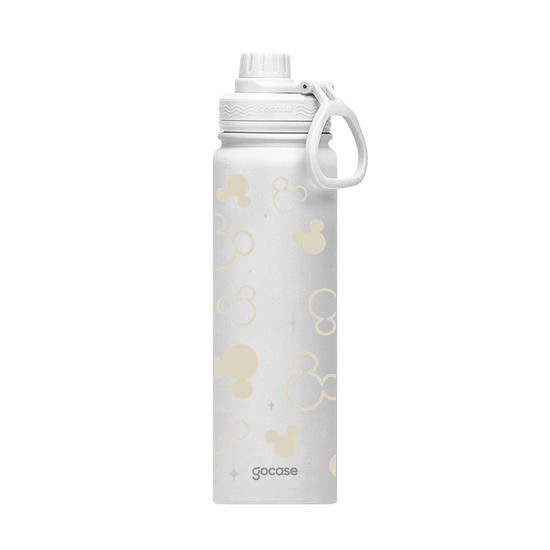 Garrafa Térmica Fresh + Ebook - Mickey Pattern Minimalista Branco