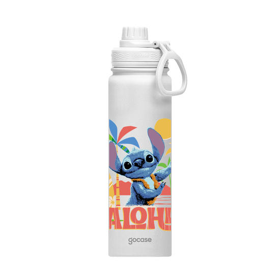 Garrafa Térmica Fresh + Ebook - Lilo e Stitch - Praia Havaiana