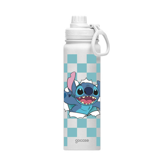 Garrafa Térmica Fresh + Ebook - Lilo e Stitch - Xadrez com Fofura