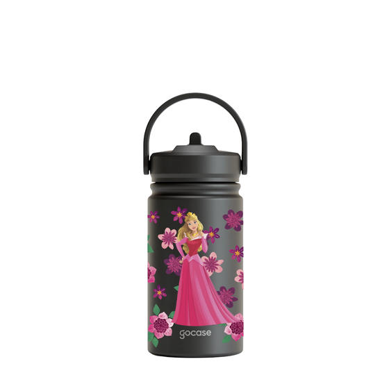 Garrafa Térmica Mini + Ebook - Bela Adormecida - Floral e Princesas