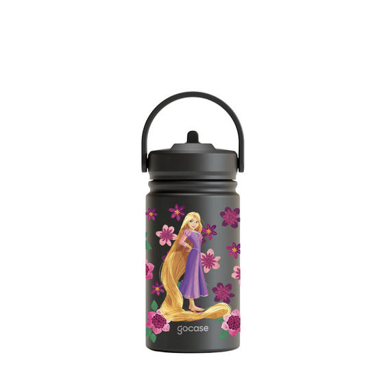 Garrafa Térmica Mini + Ebook - Rapunzel - Floral e Princesas