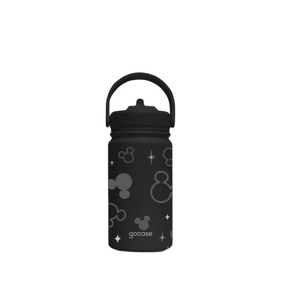 Garrafa Térmica Mini + Ebook - Mickey Pattern Minimalista Preto