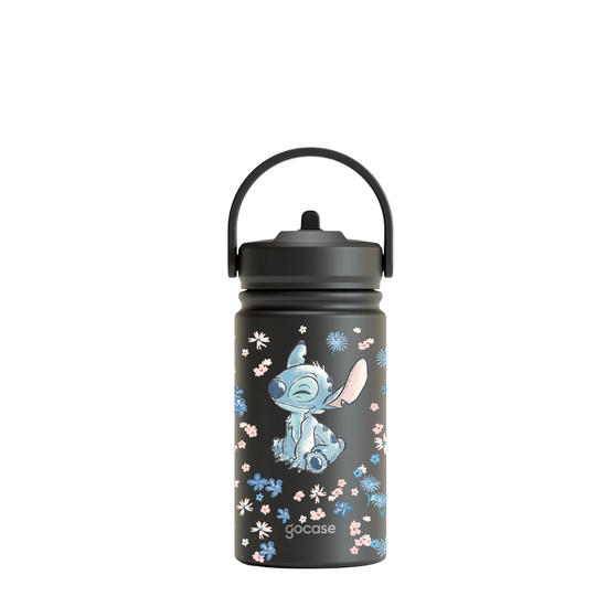 Garrafa Térmica Mini + Ebook - Lilo & Stitch - Flower Frame