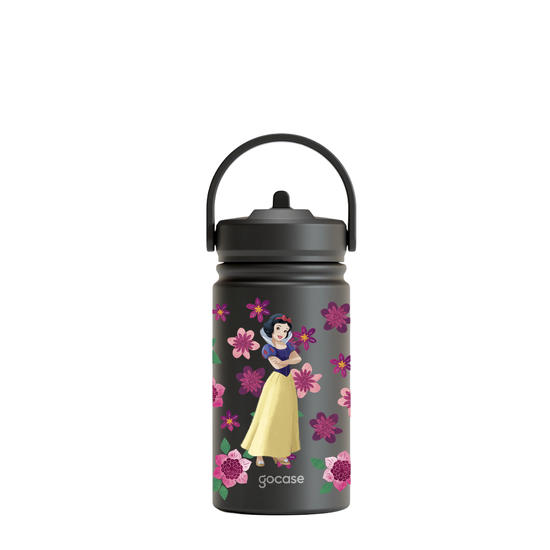Garrafa Térmica Mini + Ebook - Branca de Neve - Floral e Princesas
