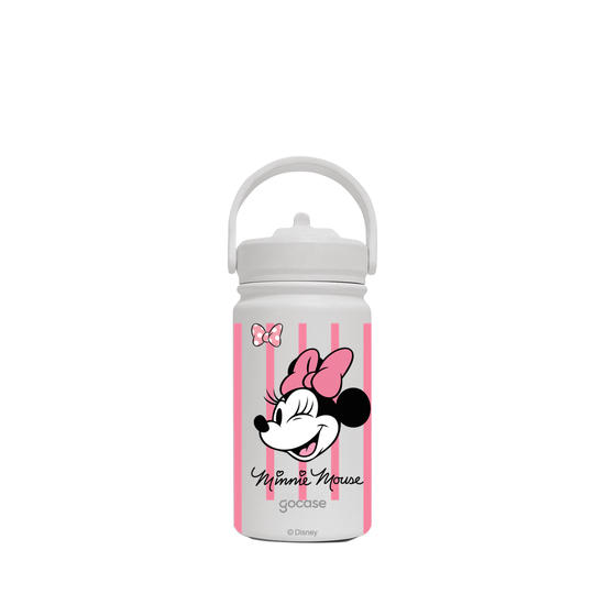 Garrafa Térmica Mini + Ebook - Mickey & Amigos - Minnie Listras Pink
