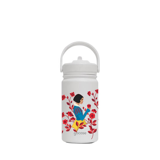 Garrafa Térmica Mini - Branca de Neve - Rosas Vermelhas