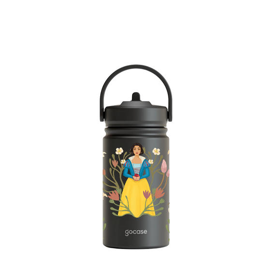 Garrafa Térmica Mini + Ebook - Branca de Neve - Era Uma Vez...