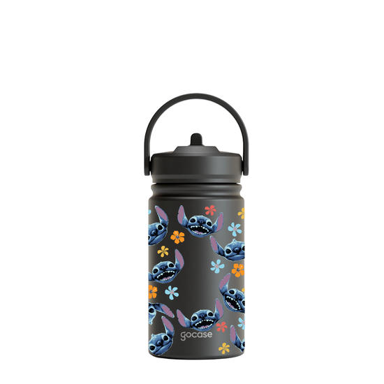 Garrafa Térmica Mini + Ebook - Lilo e Stitch - Rostinhos e Flores