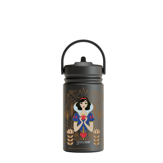 Garrafa Térmica Mini + Ebook - Princesas - Branca de Neve Lineart Vitral