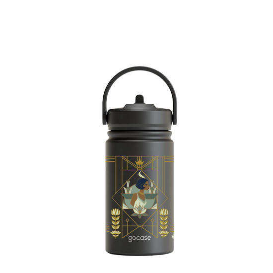 Garrafa Térmica Mini + Ebook - Princesas - Tiana Lineart Vitral